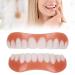 Brigtviee 2 Pairs of Dentures Top and Bottom Snap Veneers Cosmetic Temporary Veneers for a Confident Smile Denture Repair Kit for Covering Bad Teeth