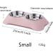 Angeer Double Dog Bowl Stainless Steel Double Bowl Anti-slip Anti-spill And Removable (S Pink) S Pink - Buy Online on GoSupps.com