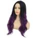 Tseses Long Ombre Purple Curly Wavy Synthetic Wig for Women - Dark Roots Hair Cosplay Halloween Party Daily Full Wig - Buy Online on GoSupps.com