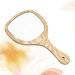 FRCOLOR Handmade Wooden Handle Mirror Round Cosmetic Hand Mirror Wood Frame Handheld Mirror with Handle for Women Makeup Travel Use - Buy Online on GoSupps.com