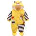 Minizone Baby Hooded Winter Rompers Boys Snowsuit with Footies and Hat Winter Outfits Jumpsuit Cotton Overall 3-6 Months Giraffe 3-6 Months C