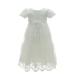 Leideur Baby Long Christening Gowns White Baptism Dress Special Occasion Dresses for Girls Birthday 6-9 Months White 4