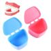 Portable Denture Case Holder - 2pcs False Teeth Box for Travel Cleaning (Blue and Rosy) - Buy Online on GoSupps.com