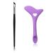 2pcs Silicone Eyeliner Aid Stencils and Fine Angled Eyeliner Brush Set Winged Eyeliner Brush Eyeliner Guide Tool for Clean Lines To Apply Smooth Eye Liner Makeup (Purple)