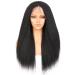 Greenmir Black Lace Front Wigs for Women - 24in Yaki Heat-Resistant Synthetic Hair 13x4 Side Part Lace Wig - Buy Online on GoSupps.com