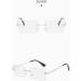 KDOQ Rimless Square Anti Blue Light Glasses for Men & Women - Eye Strain Relief Silver Color - Buy Online on GoSupps.com