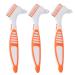 MIBICIRI 3 Pcs Denture Cleaning Brush Set for Denture Care,Denture Cleanser Tool,ABS Portable Denture Brush,Multi-Layered Bristles and Rubber Handle (Yellow)