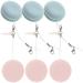 GLEAVI Pouch Microfiber Cleaning Cloth - 6pcs Mini Phone Screen Wiper Macaron Shape - Portable Lens & Screen Cleaner Cloth Keychain Glasses Eyeglass Brush (Pink Blue)