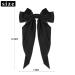2pcs Long Tail French Hair Bows for Women - Black & Milky White Satin Silky Bow Barrettes - 90's Accessories for Birthday/Party/Show - Buy Online on GoSupps.com