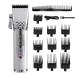 Hair Clippers Professional Hair Clipper Titanium Ceramic Blade Cordless Rechargeable Hair Trimmer Barber Haircut Grooming Kit(Silver)