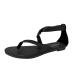 Xtz YGLD women's shoes summer buckle band leisure flat tanga open toe area summer sandals roma sandals light brown sandals for women flat black 5.5 UK