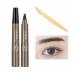 Lightsbetter Waterproof Brow Pen Microblading Eyebrow Pen Lightbetter Eyebrow Pen Natural Precise 4 Point Eyebrow Pencil (Gray brown)