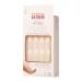 KISS Salon Acrylic French Manicure Set Medium Length Nude Square Leilani Nail Kit with Gel Nail Glue and 28 Fake Nails - Buy Online on GoSupps.com
