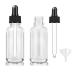 Bumobum Dropper Bottle 2 oz Clear Glass Eye Dropper Bottles for Essential Oils with Labels and Funnel 2 pack Tincture Bottles with dropper 60 ml 2 pack Clear