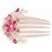 Crystal Hair Comb Rhinestone Bridal Hair Comb Wedding Hair Piece Headpiece for Women Girls Rose Red - Buy Online on GoSupps.com