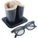 Saturey Double Heads Plush Lining Upright Desk Eyeglass Holder - Stylish Home Accessory for Eyewear Organization | International Shipping Available - Buy Online on GoSupps.com