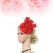 FRCOLOR Feather Fascinator Hat Tea Party Headband for Girls Flower Cocktail Derby Hair Clips for Women Wedding Headwear (Red) - Buy Online on GoSupps.com