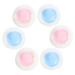 Lot de 6 Houppettes en Peluche Douces pour B b Applicateurs Ronds pour Poudre Corporelle et Visage Couleurs Bleu Ciel et Rose Adapt es aux Peaux Sensibles R utilisables