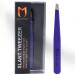 Weird tweezers-Majestics+ professional stainless steel tweezers with beveled tips-the best precision eye brow's tweezers for your daily beauty routine!violet