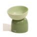MS!MAKE SURE Cat Bowl, Elevated/Tilted Cat Food Bowl, Anti Vomiting & Whisker Fatigue, Ceramic Cat Bowl for Food and Water, Raised Cat Bowl for Indoor Cats Green