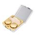 Portable Marble Surface Mirror Square Soaking Contact Lens Case (Gold)