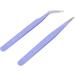 Stainless Steel Nail Art Tweezers Anti Static Straight Curved Head High Grade Durable Operation Rhinestone Metal Accessories Professional Salon Home Use (Purple) - Buy Online on GoSupps.com