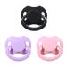 Landofgenie Adult Size Pacifier Large Teat Shield Pacifier 3pcs-Black+Pink+Purple Bone Shape
