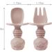 PandaEar Silicone Baby Plate with Suction + Sippy Cup + Feeding Spoon Fork Set - Crab Pink | Toddler Led Weaning Items - Buy Online on GoSupps.com