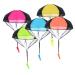 Parachute toy children parachutist toy 5 pieces of parachute toys children hand throw parachute outdoor flight toys gift for children throw parachute games for outside 5PCs