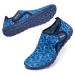 Racqua Boy's Girl's Kids Water Shoes Barefoot Swim Quick Dry Lightweight Sport Aqua Shoes(Little Kid/Big Kid) 4 Big Kid Hdk1602-shark