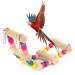 Agate bird ladder wood bird cage ladder bridge climbing swing toys for nymphensittich sittich bird base bar stood pet bird cage accessories for rats hamster squirrel 6*18cm