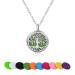 Aroma therapy chain aroma diffuser aromatherapy essential oil diffuser women necklace silver -plated tree of life trailer with 10 pieces of cotton seal gift for mother girlfriend