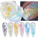 Nail Sequins Holographic Glitters Set - 5 Jars of Colorful Fluorescent Iridescent Flakes Sticker - Chameleon Collection - Buy Online on GoSupps.com