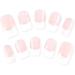 24Pcs/Set Press On Nails Simple and fresh pink and white Length False Nails Acrylic Fake Nails Full Cover Nails Tips Artificial Finger Manicure Press on nails for Women and Girls - Buy Online on GoSupps.com