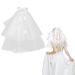 Bridal Hair Bow Veil White Wedding Veil Bowknot Lace Hair Barrettes Bridesmaid Hair Accessories for Bachelorette Party Bridal Shower Y6-SSHDJFJ