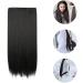 SOLUSTRE Synthetic Hair Piece Long Straight Clip In Hair Extension Women Hairstyle Accessory 80X15CM Black - Buy Online on GoSupps.com