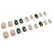 QINGGE Green Camellia Flower Press On Nails - 24Pcs Short Square Glossy False Nails with Gold Line, Glue On Acrylic Summer Design for Women - Buy Online on GoSupps.com