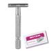 Beter - Classic safety razor metal shaving set including 5 replacement blades made of stainless steel