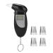 Terisass Breathalyzer Keychain LCD Screen Breath Alcohol Tester Professional-Grade Accuracy Digital Alcohol Detector Portable Breath Checker Analyzer No Backlight with 5 Mouthpieces