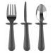Grabease Stainless Steel Fork Knife & Spoon Set 18m+ Gray 1 Set