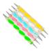 5X Colorful 2 Way Dotting Pen Tool Nail Art Tip Dot Paint Manicure Kit Professional