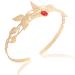 Alloy Leaf Crystal Greek Goddess Forehead Headdress Adjustable Hairband Elf Crown For Prom Birthday Party Valentines Costume Gold With Red Stone - Buy Online on GoSupps.com