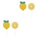 Abaodam 48 Pcs Lemon Cake Toppers Birthday Toppers for Cakes Birthday Cupcake Topper Birthday Cake Decorations De Bautizo Para Ni o Gold Paper Cups Gold Trim Props Baby Summer