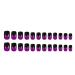 Gradient Purple Press On Nails - Short Square False Nails with Black French Tips | Glossy Full Cover Acrylic Nail Kit for Women & Girls - 24Pcs - Buy Online on GoSupps.com