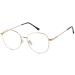 ADEWU Round Glasses Without Prescription Anti Blue Light Computer Gaming Glasses Eye Protection Women Men Anti Blue Light-gold-2