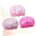 FRCOLOR Hair Bonnet 3pcs Women's Shower Cap Set | Double Layer Bath Visor for Curly Hair | Waterproof & Elastic Bathing Caps - Buy Online on GoSupps.com