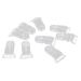 Pack of 10 plastic clips pacifier holder multifunctional 39 x 16 mm clear