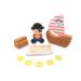 Personalised Pirate Cake Toppers Set - Fondant Pirate Ship Bag Map Toppers - Perfect For Birthday Baby Showers - Comes with an Edible Glue - 4 Pcs