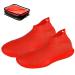 LEGELITE Reusable Silicone Waterproof Shoe Covers with Carrying Bag, No-Slip Silicone Rubber Shoe Protectors for Kids,Men and Women Red X-Large