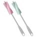 Toyvian cleaning brush 2 pieces silicone bottle brush cleaner 360 degrees rotation long handle baby bottle cleaner nipple brush milk bottle brush pacifier cleaner pink and green